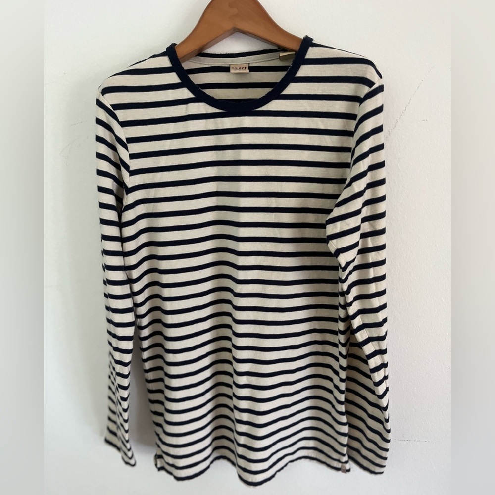 Scotch & Soda Boy’s Navy Striped Long Sleeve T-Shirt Tee siz…
